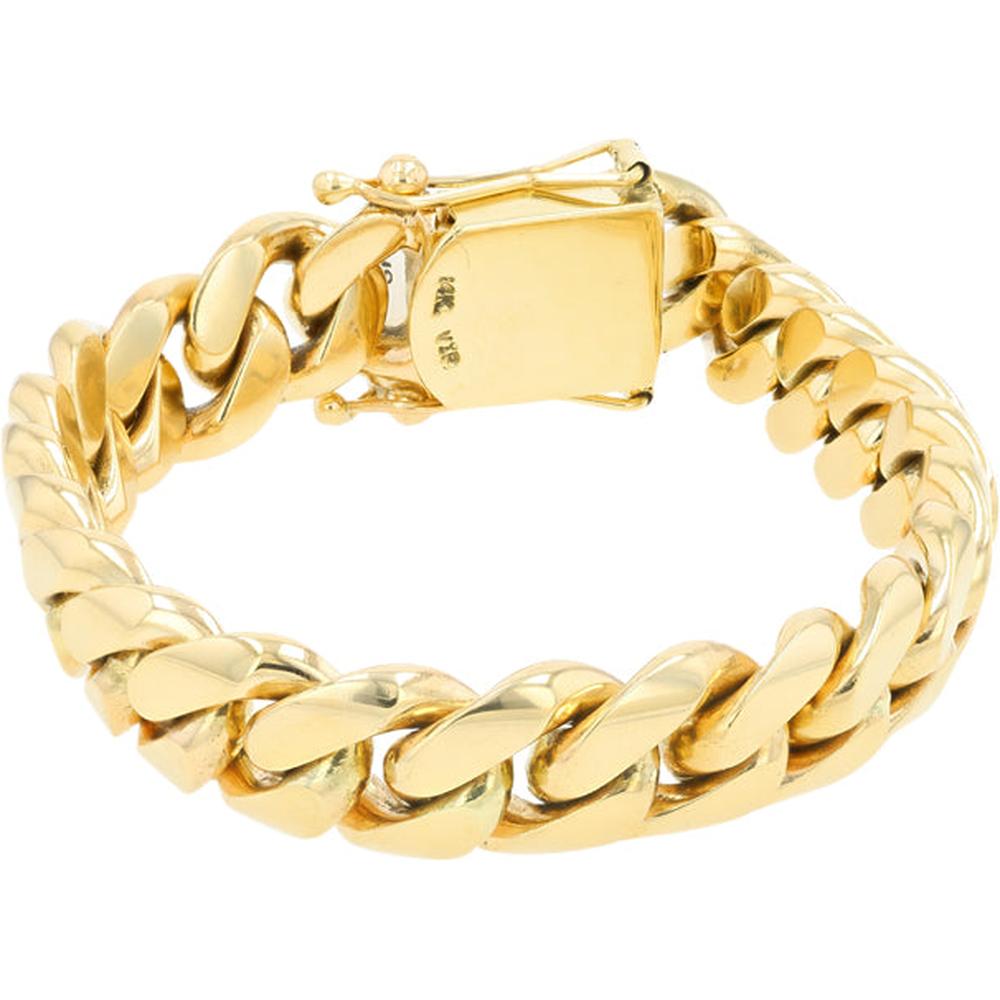 14K Yellow Gold Cuban Bracelet - 153.7 Grams of Radiant Luxury
