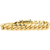 14K Yellow Gold Cuban Bracelet - 153.7 Grams of Radiant Luxury