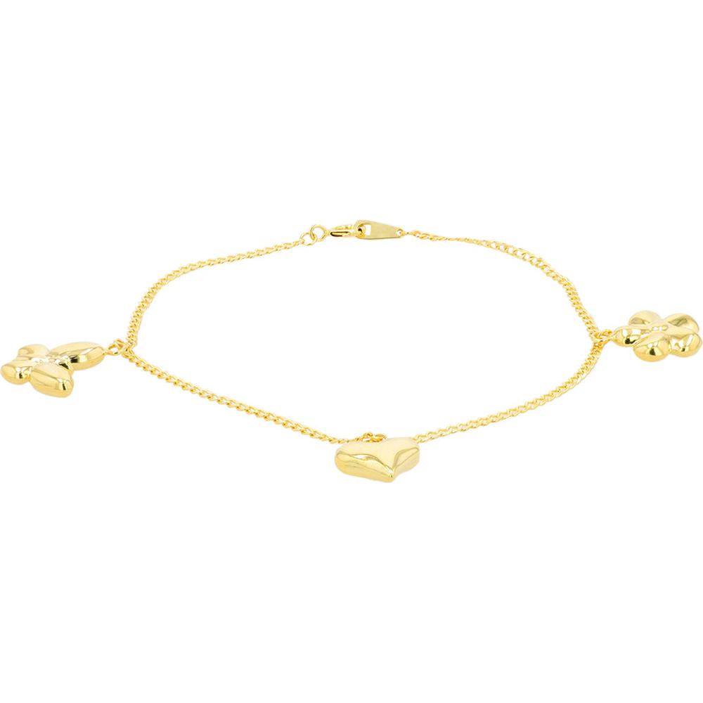 14K Yellow Gold Cuban Link Bracelet with Charms - 7" Length