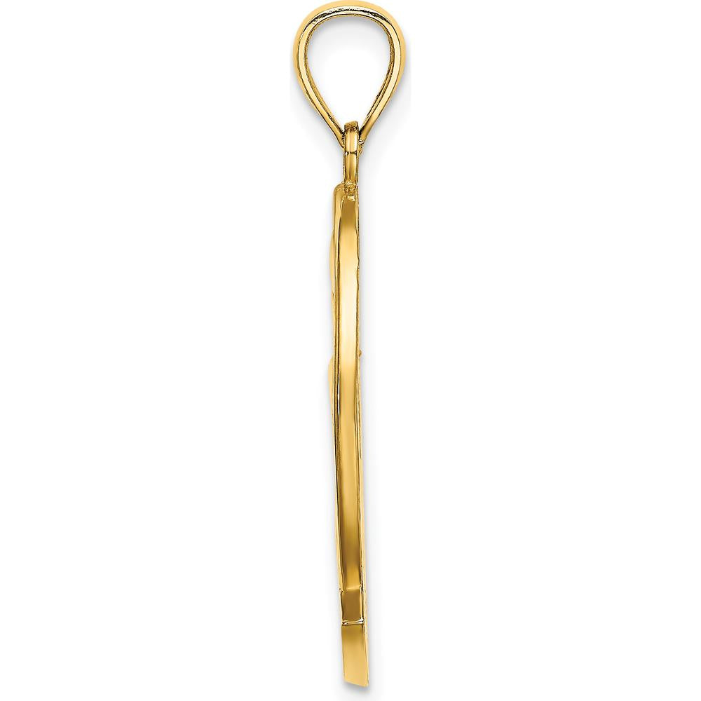 14K Yellow Gold Curacao Dolphin Sunset Pendant Charm by Oro Pregiato