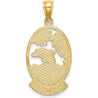 14K Yellow Gold Curacao Dolphin Sunset Pendant Charm by Oro Pregiato