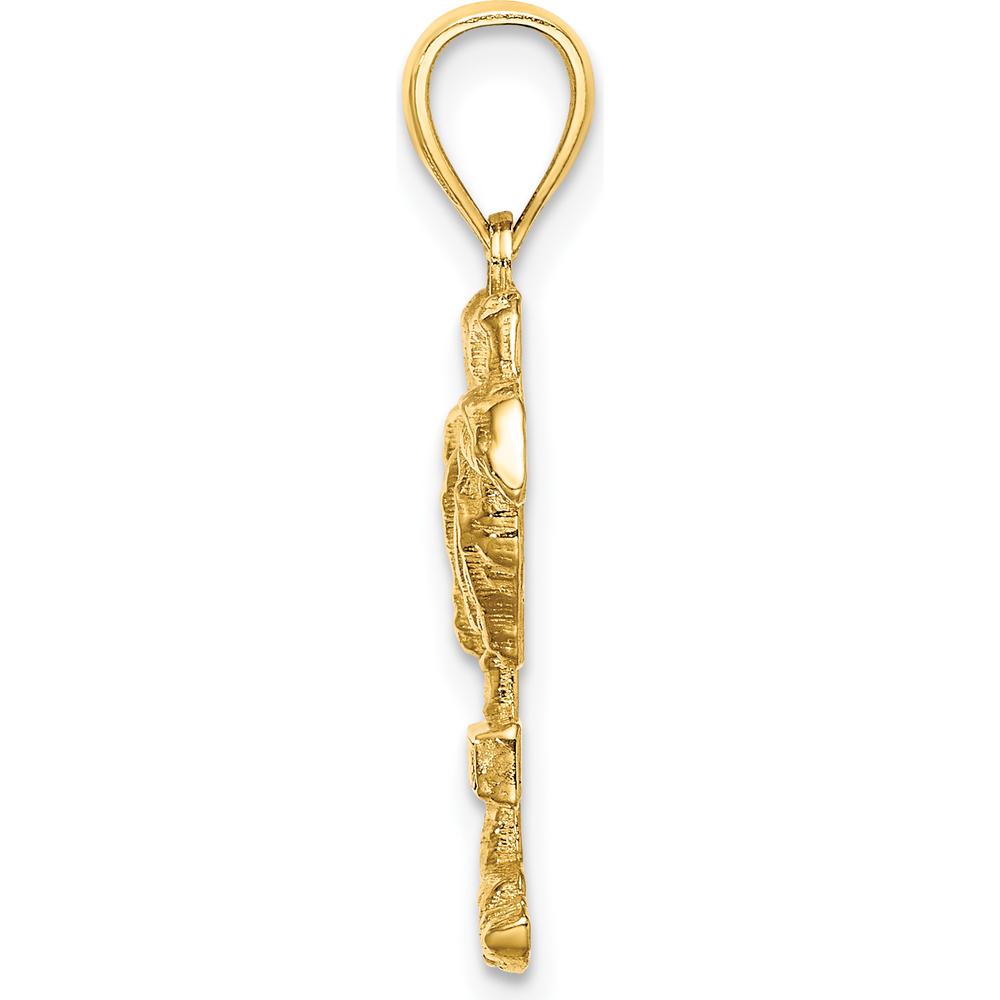 14K Yellow Gold Curacao Palm Tree Pendant Charm by Oro Pregiato