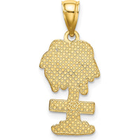 14K Yellow Gold Curacao Palm Tree Pendant Charm by Oro Pregiato
