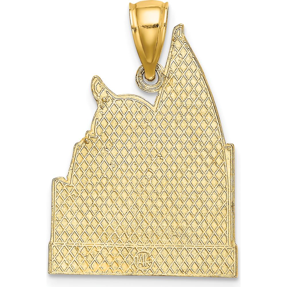 14K Yellow Gold Curacao Sailboat and Seagull Charm Pendant - 30.5mm by Oro Pregiato