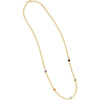 14K Yellow Gold Curb Chain Necklace with 4mm Briolette Amethyst, Citrine, Garnet, Peridot, and Blue Topaz Gemstones - 17" by Orozza Fine Jewelry