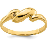 14K Yellow Gold Curl-top Dome Fashion Ring with Polished Finish by Oro Pregiato