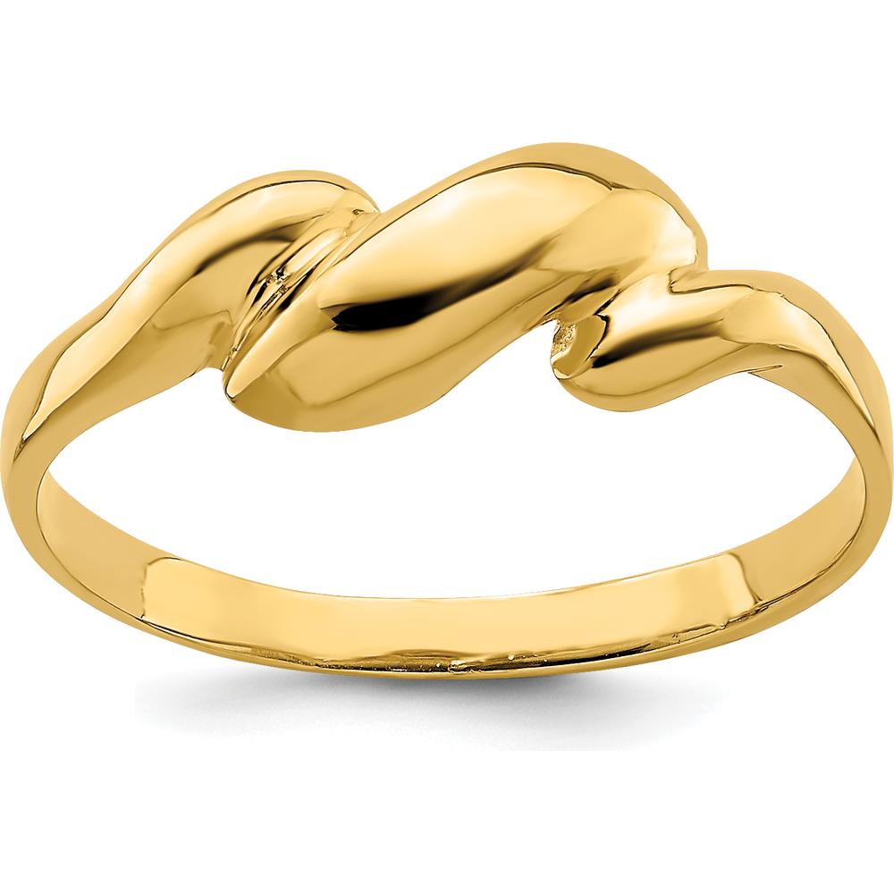 14K Yellow Gold Curl-top Dome Fashion Ring with Polished Finish by Oro Pregiato