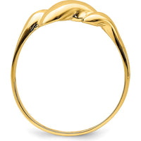 14K Yellow Gold Curl-top Dome Fashion Ring with Polished Finish by Oro Pregiato