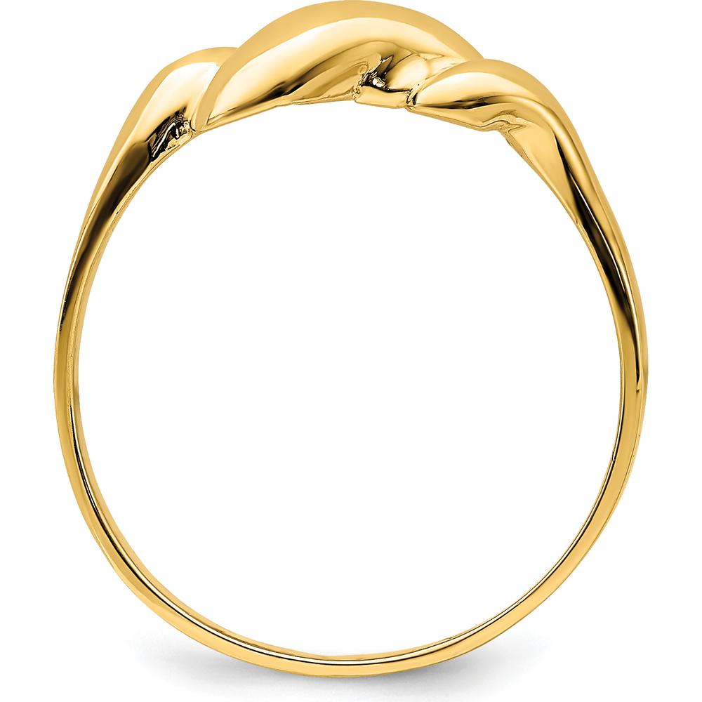 14K Yellow Gold Curl-top Dome Fashion Ring with Polished Finish by Oro Pregiato