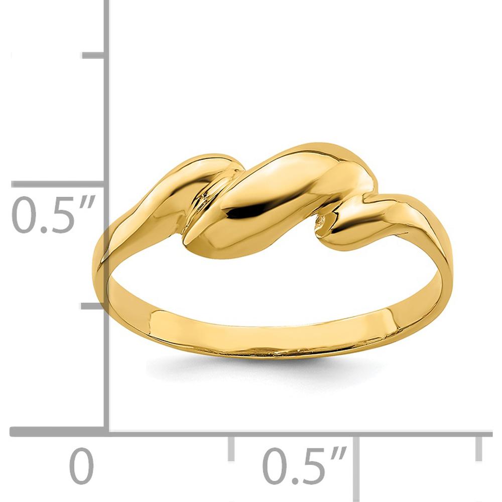 14K Yellow Gold Curl-top Dome Fashion Ring with Polished Finish by Oro Pregiato