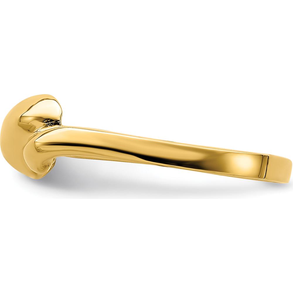 14K Yellow Gold Curl-top Dome Fashion Ring with Polished Finish by Oro Pregiato