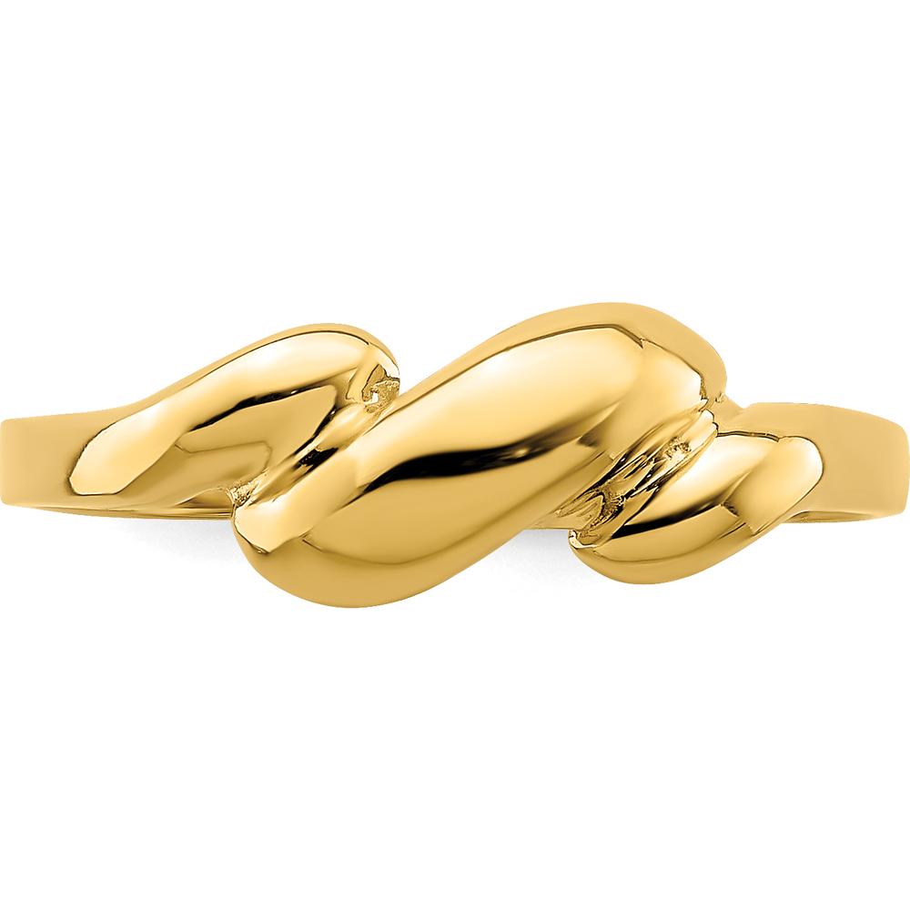 14K Yellow Gold Curl-top Dome Fashion Ring with Polished Finish by Oro Pregiato