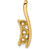 14K Yellow Gold Curved Bar Chain Slide Mounting for 3 Round Stones - 4.3mm by Oro Pregiato