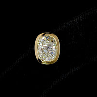 14K Yellow Gold Cushion Brilliant Bezel Set Lab Diamond Stud Earrings - 4.09 Carat Total Weight, D VVS2 IGI Certified - Covaloro Fine Jewelry