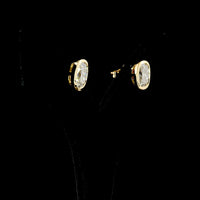 14K Yellow Gold Cushion Brilliant Bezel Set Lab Diamond Stud Earrings - 4.09 Carat Total Weight, D VVS2 IGI Certified - Covaloro Fine Jewelry