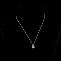 14K Yellow Gold Cushion Brilliant Bezel Set Pendant with F VS1 Lab Diamonds - 2.26 Carat Total Weight - Covaloro Fine Jewelry