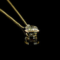 14K Yellow Gold Cushion Brilliant Bezel Set Pendant with F VS1 Lab Diamonds - 2.26 Carat Total Weight - Covaloro Fine Jewelry