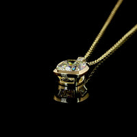 14K Yellow Gold Cushion Brilliant Bezel Set Pendant with F VS1 Lab Diamonds - 2.26 Carat Total Weight - Covaloro Fine Jewelry