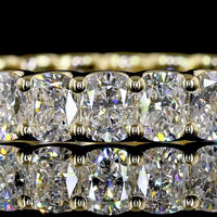 14K Yellow Gold Cushion Brilliant Cut Eternity Band with U-Prong Set Lab Diamonds - 2.77 Carat Total Diamond Weight - Covaloro Fine Jewelry