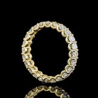 14K Yellow Gold Cushion Brilliant Cut Eternity Band with U-Prong Set Lab Diamonds - 2.77 Carat Total Diamond Weight - Covaloro Fine Jewelry