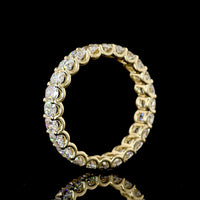 14K Yellow Gold Cushion Brilliant Cut Eternity Band with U-Prong Set Lab Diamonds - 2.77 Carat Total Diamond Weight - Covaloro Fine Jewelry