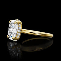 14K Yellow Gold Cushion Brilliant Cut Halo Ring with F VS1 Lab Diamond Center and E VS1 Accents - 2.87 Total Carat Weight - Covaloro Fine Jewelry