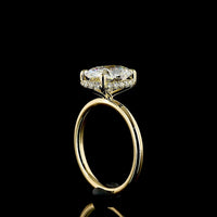 14K Yellow Gold Cushion Brilliant Cut Hidden Halo Ring - 2.72 Carat Center Lab Diamond D VVS2 with 0.18 Carat Accent Diamonds - Total 2.90 Carats IGI Certified - Covaloro Fine Jewelry