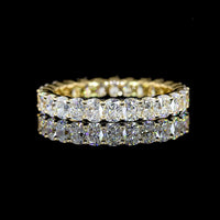 14K Yellow Gold Cushion Brilliant Cut Lab Diamond Eternity Band - 2.27 Carat Total Weight, E-F Color, VS1 Clarity, 26 Stones - Covaloro Fine Jewelry