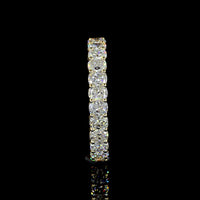14K Yellow Gold Cushion Brilliant Cut Lab Diamond Eternity Band - 2.27 Carat Total Weight, E-F Color, VS1 Clarity, 26 Stones - Covaloro Fine Jewelry