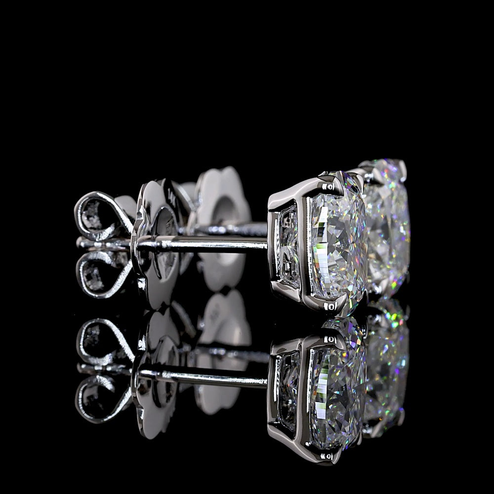 14K Yellow Gold Cushion Brilliant Cut Lab Diamond Stud Earrings - 2.38 Carat Total Weight with GIA Certified D VVS1 Stones - Covaloro Fine Jewelry