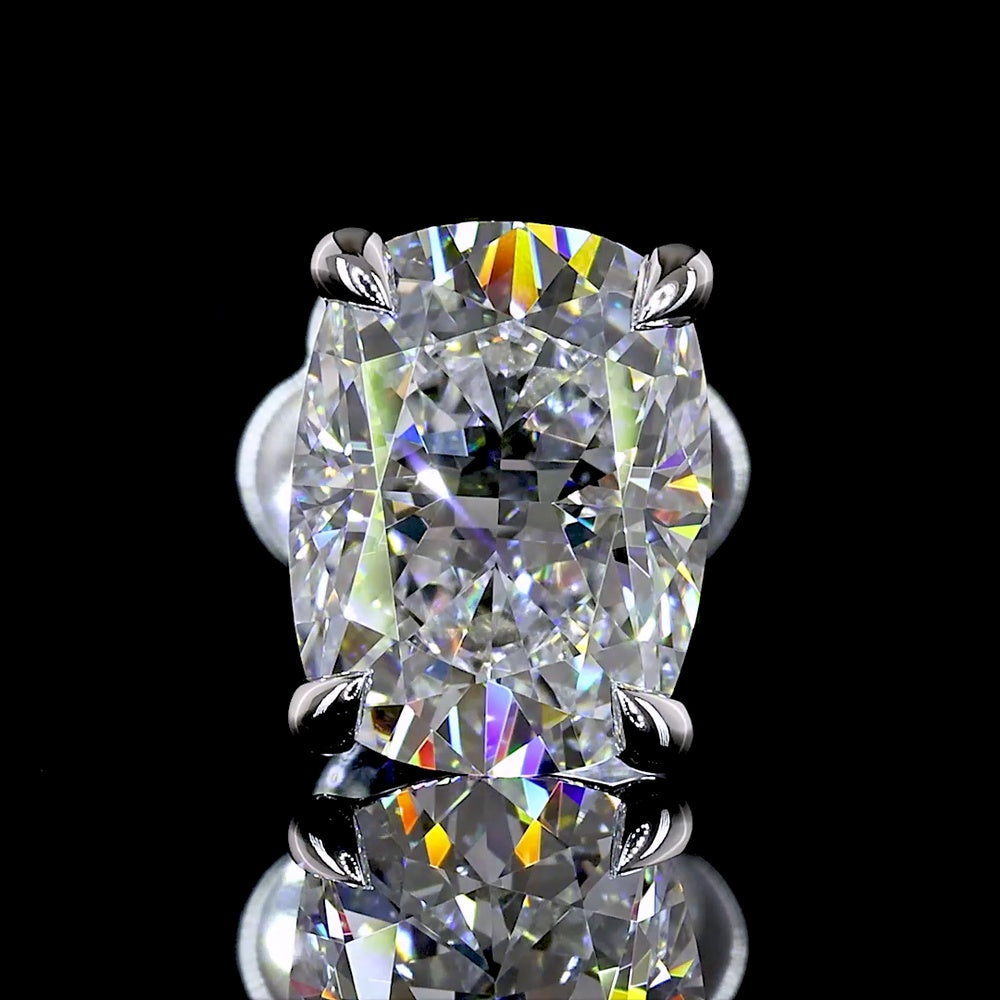 14K Yellow Gold Cushion Brilliant Cut Lab Diamond Stud Earrings - 2.38 Carat Total Weight with GIA Certified D VVS1 Stones - Covaloro Fine Jewelry