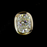 14K Yellow Gold Cushion Brilliant Cut Lab Diamond Stud Earrings - 4.76 Carat Total Weight, E-F Color VVS2 Clarity, Bezel Set - Covaloro Fine Jewelry