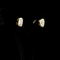 14K Yellow Gold Cushion Brilliant Cut Lab Diamond Stud Earrings with Bezel Setting - 3.48 Carat Total Weight - Covaloro Fine Jewelry