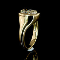 14K Yellow Gold Cushion Brilliant Solitaire Ring with North-South Bezel Set Lab Diamond - 3.01 Carat Total Weight, E Color VVS2 Clarity, IGI Certified - Covaloro Fine Jewelry