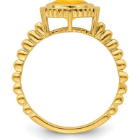 14K Yellow Gold Cushion-Cut Citrine Ring - 1.3 Carat Total Gemstone Weight by 0