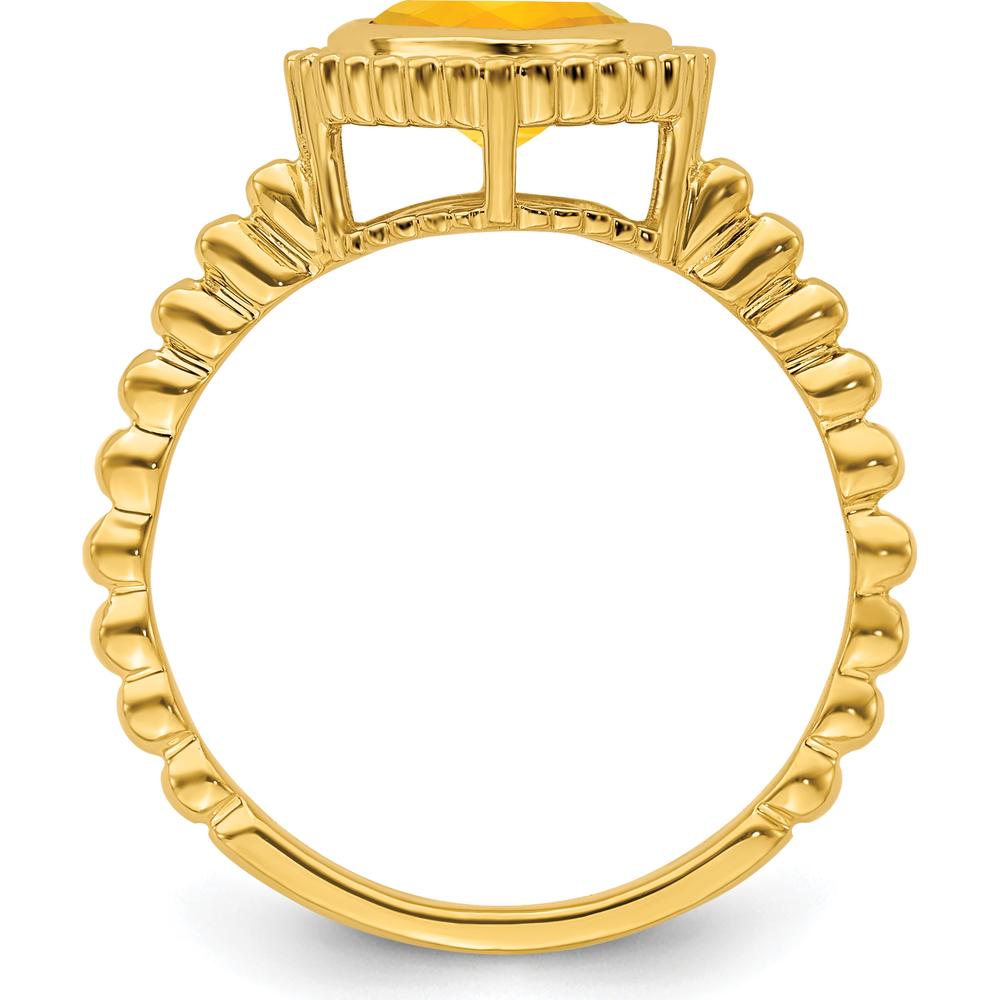 14K Yellow Gold Cushion-Cut Citrine Ring - 1.3 Carat Total Gemstone Weight by 0