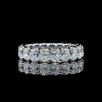 14K Yellow Gold Cushion Cut Diamond Eternity Band - 3.21 Carat Total Weight (19 Lab Diamonds, E-F Color, VS Clarity) - Covaloro Fine Jewelry
