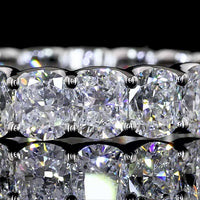 14K Yellow Gold Cushion Cut Diamond Eternity Band - 3.21 Carat Total Weight (19 Lab Diamonds, E-F Color, VS Clarity) - Covaloro Fine Jewelry