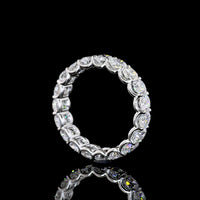 14K Yellow Gold Cushion Cut Diamond Eternity Band - 3.21 Carat Total Weight (19 Lab Diamonds, E-F Color, VS Clarity) - Covaloro Fine Jewelry