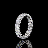 14K Yellow Gold Cushion Cut Diamond Eternity Band - 3.21 Carat Total Weight (19 Lab Diamonds, E-F Color, VS Clarity) - Covaloro Fine Jewelry