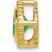 14K Yellow Gold Cushion Cut Emerald Beaded Edge Pendant - 0.5 Carat Natural Emerald by Lumare Gioia