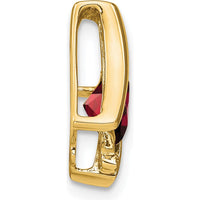 14K Yellow Gold Cushion Cut Garnet and Diamond Pendant with 1.25 Carat Garnet and 0.01 Carat Total Diamond Weight by Lumare Gioia