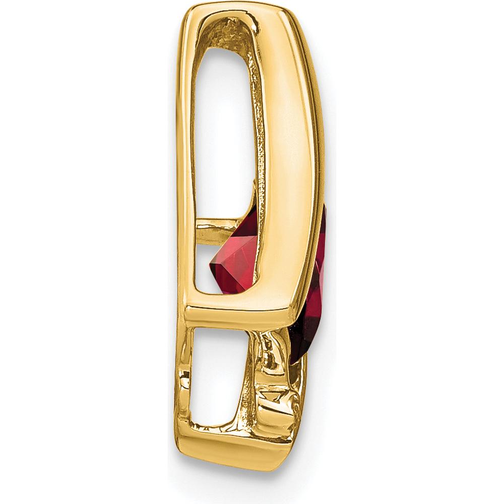 14K Yellow Gold Cushion Cut Garnet and Diamond Pendant with 1.25 Carat Garnet and 0.01 Carat Total Diamond Weight by Lumare Gioia