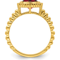14K Yellow Gold Cushion-Cut Garnet Ring - 1.42 Carat Total Gemstone Weight by 0