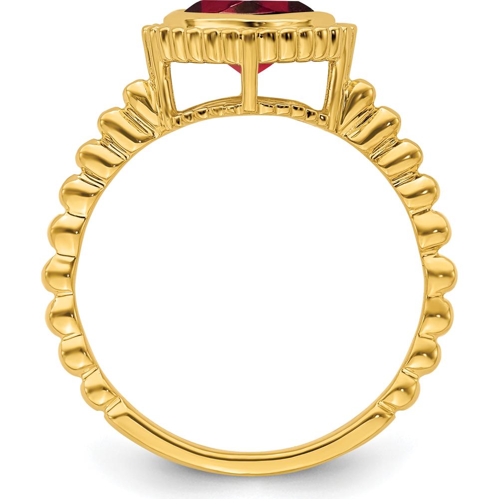 14K Yellow Gold Cushion-Cut Garnet Ring - 1.42 Carat Total Gemstone Weight by 0