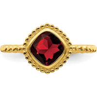 14K Yellow Gold Cushion-Cut Garnet Ring - 1.42 Carat Total Gemstone Weight by 0