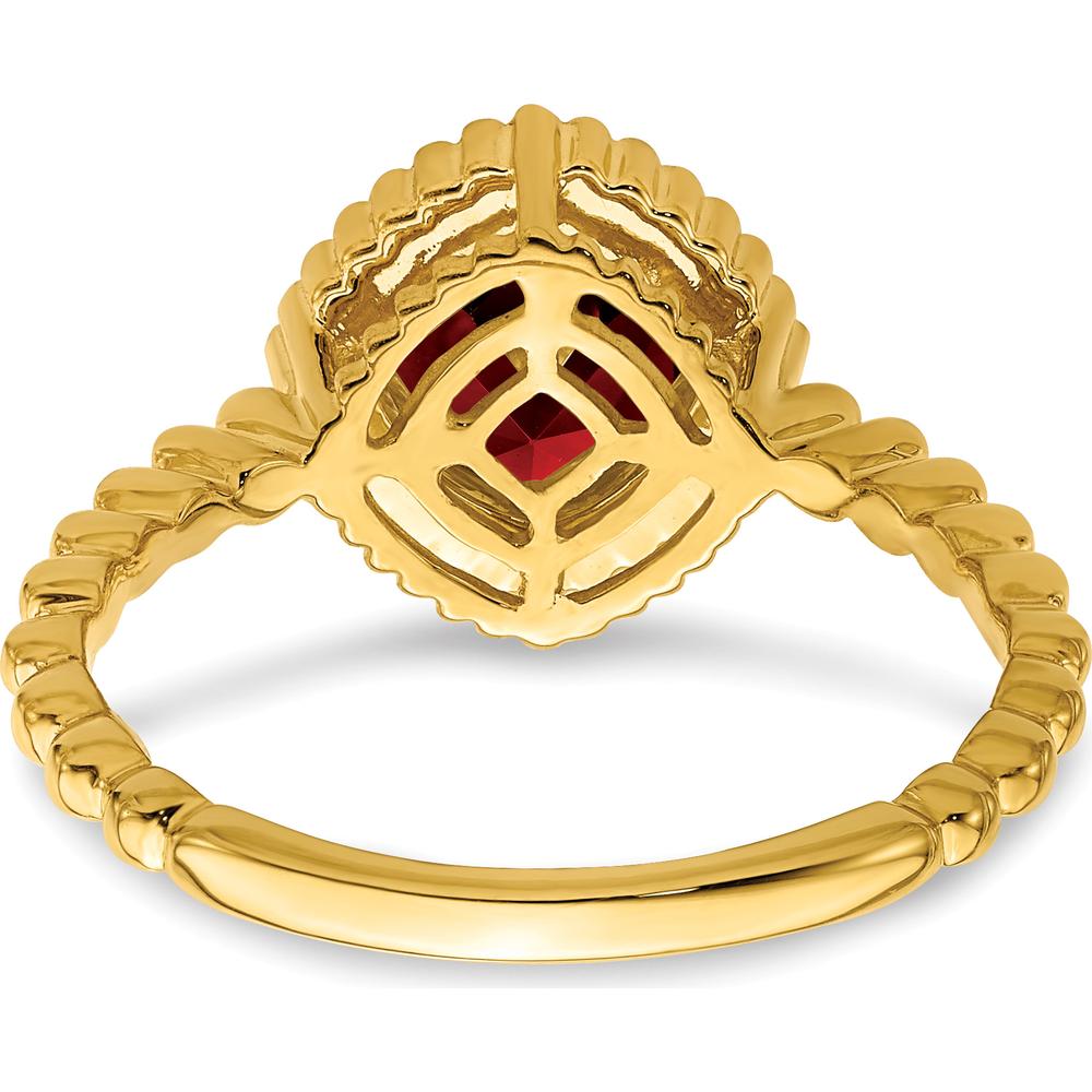 14K Yellow Gold Cushion-Cut Garnet Ring - 1.42 Carat Total Gemstone Weight by 0