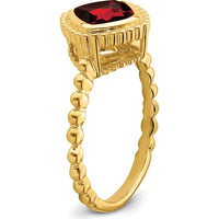 14K Yellow Gold Cushion-Cut Garnet Ring - 1.42 Carat Total Gemstone Weight by 0