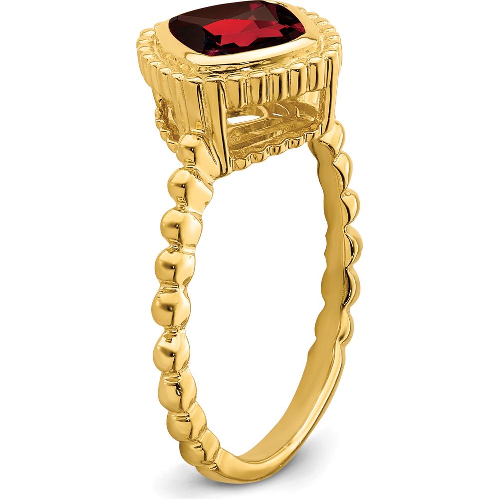14K Yellow Gold Cushion-Cut Garnet Ring - 1.42 Carat Total Gemstone Weight by 0