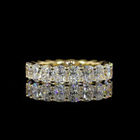 14K Yellow Gold Cushion Cut Lab Diamond Eternity Band - 3.93 Carat Total Weight with 19 Prong Set Stones (E-F Color, VS Clarity) - Covaloro Fine Jewelry